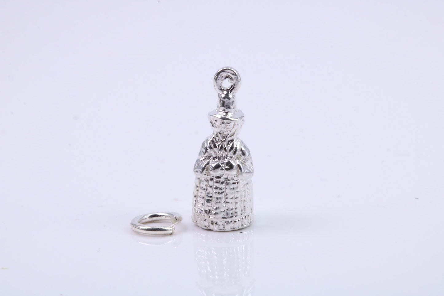 Victorian Lady Charm, Traditional Charm, Made from Solid 925 Grade Sterling Silver, Complete with Attachment Link