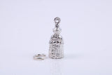 Victorian Lady Charm, Made from Solid Cast Silver, Complete with Attachment Link