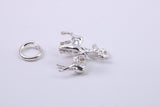 Deer and Fawn Charm, Traditional Charm, Made from Solid 925 Grade Sterling Silver, Complete with Attachment Link