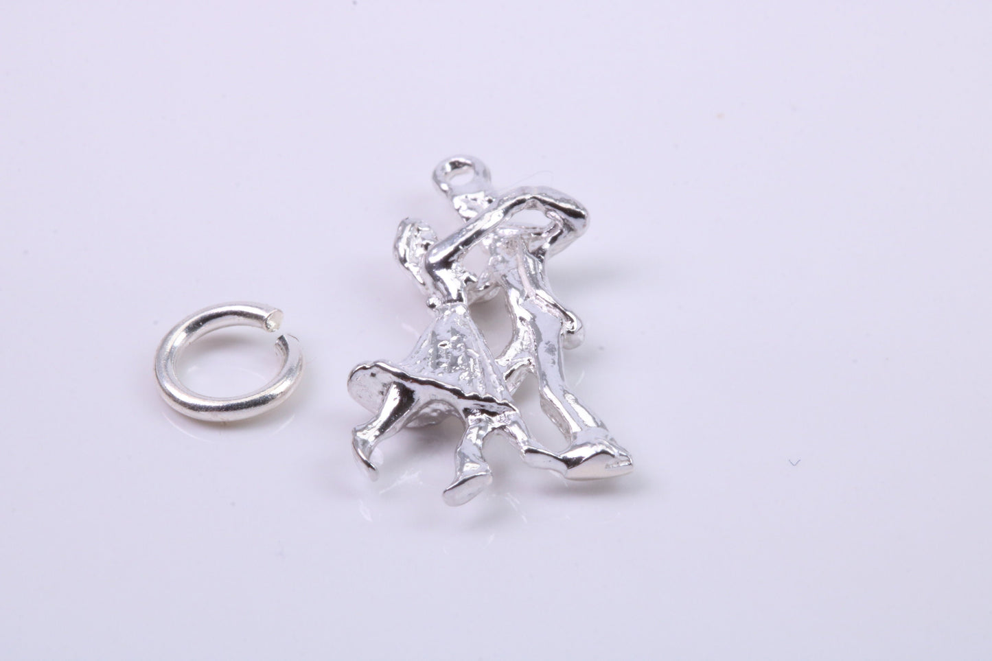 Waltzing Couple Charm, Traditional Charm, Made from Solid 925 Grade Sterling Silver, Complete with Attachment Link