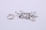 Waltzing Couple Charm, Traditional Charm, Made from Solid 925 Grade Sterling Silver, Complete with Attachment Link