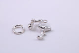 Flying Stork Delivering Baby Charm, Made from Solid Cast Silver, Complete with Attachment Link