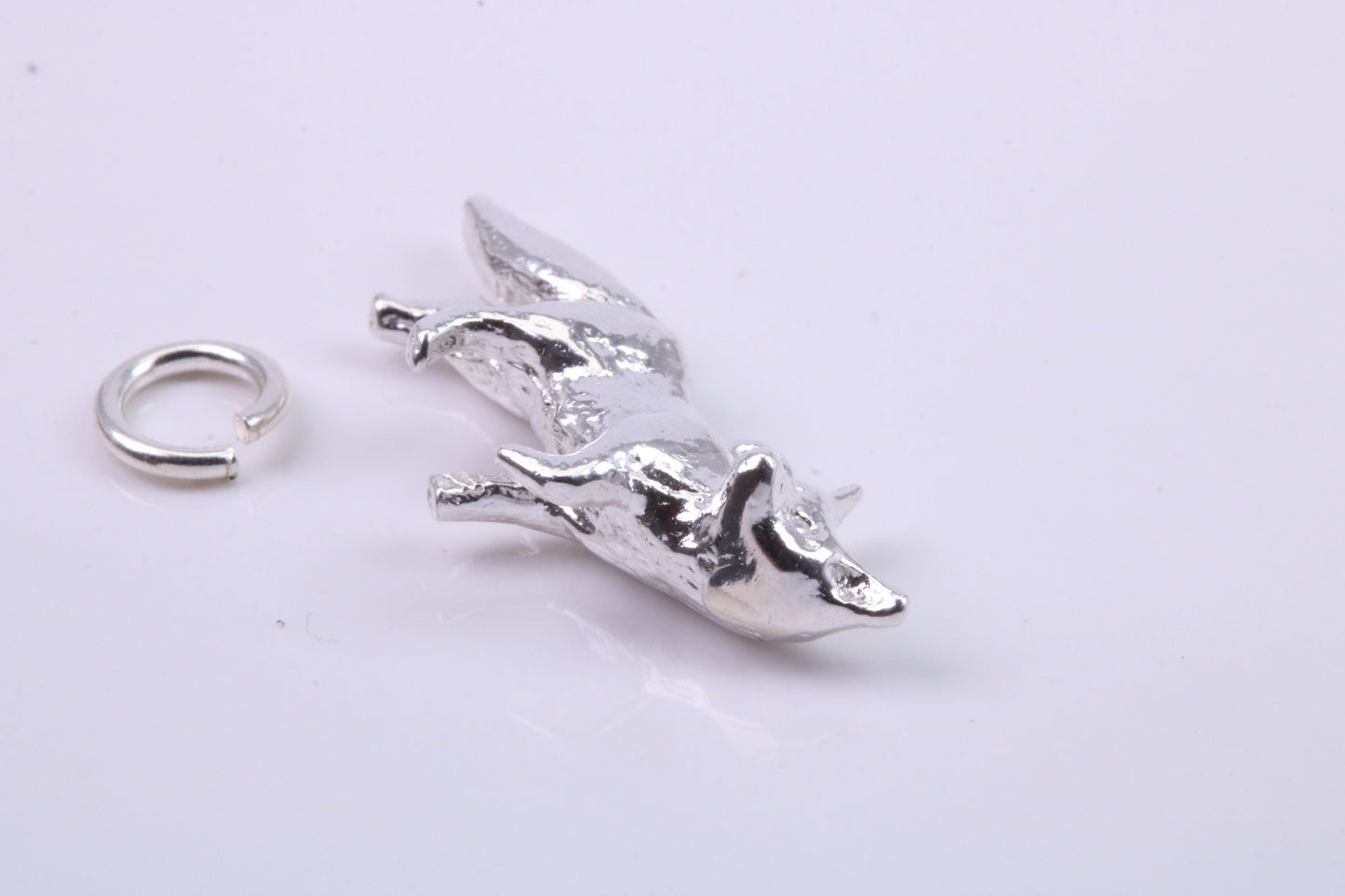 Fox Charm, Traditional Charm, Made from Solid 925 Grade Sterling Silver, Complete with Attachment Link
