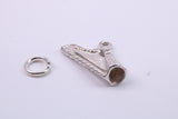Harp Charm, Made from Solid Cast Silver, Complete with Attachment Link