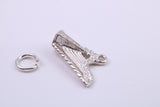 Harp Charm, Made from Solid Cast Silver, Complete with Attachment Link