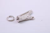Harp Charm, Made from Solid Cast Silver, Complete with Attachment Link