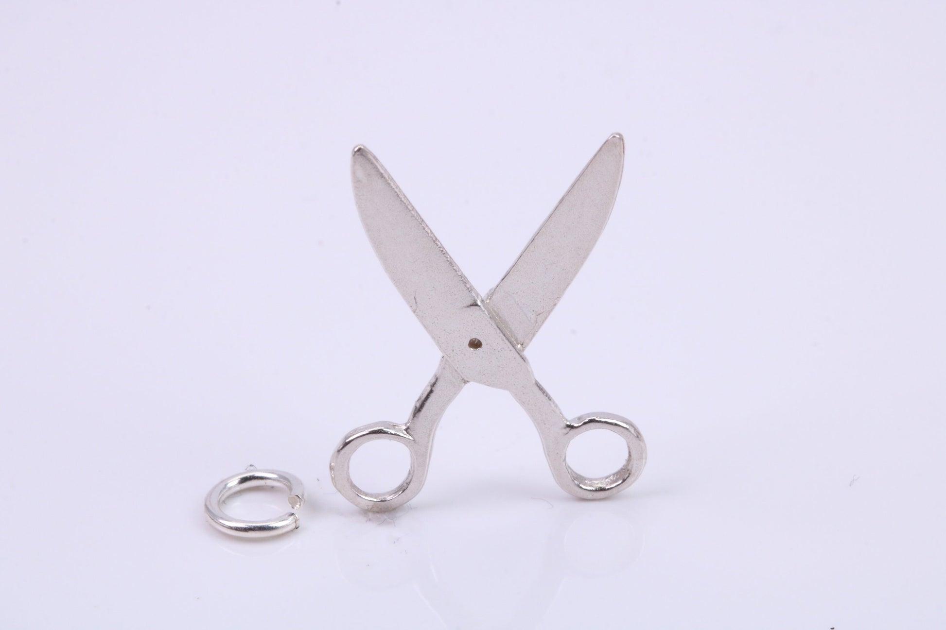 Scissor Charm, Traditional Charm, Made from Solid 925 Grade Sterling Silver, Complete with Attachment Link