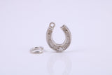 Good Luck Horse Shoe Charm, Made from Solid Cast Silver, Complete with Attachment Link