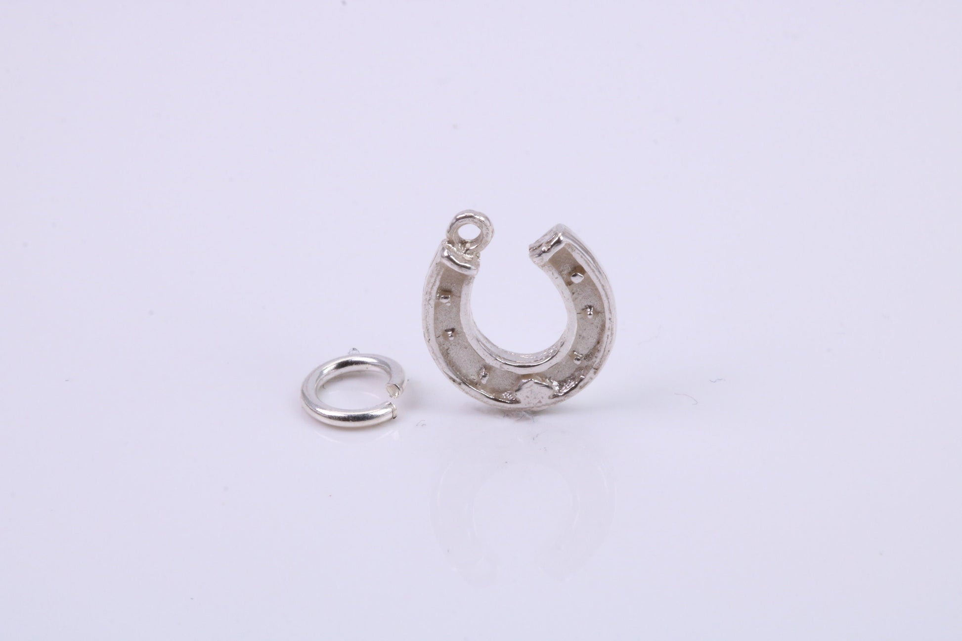 Good Luck Horse Shoe Charm, Traditional Charm, Made from Solid 925 Grade Sterling Silver, Complete with Attachment Link