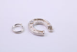 Good Luck Horse Shoe Charm, Made from Solid Cast Silver, Complete with Attachment Link