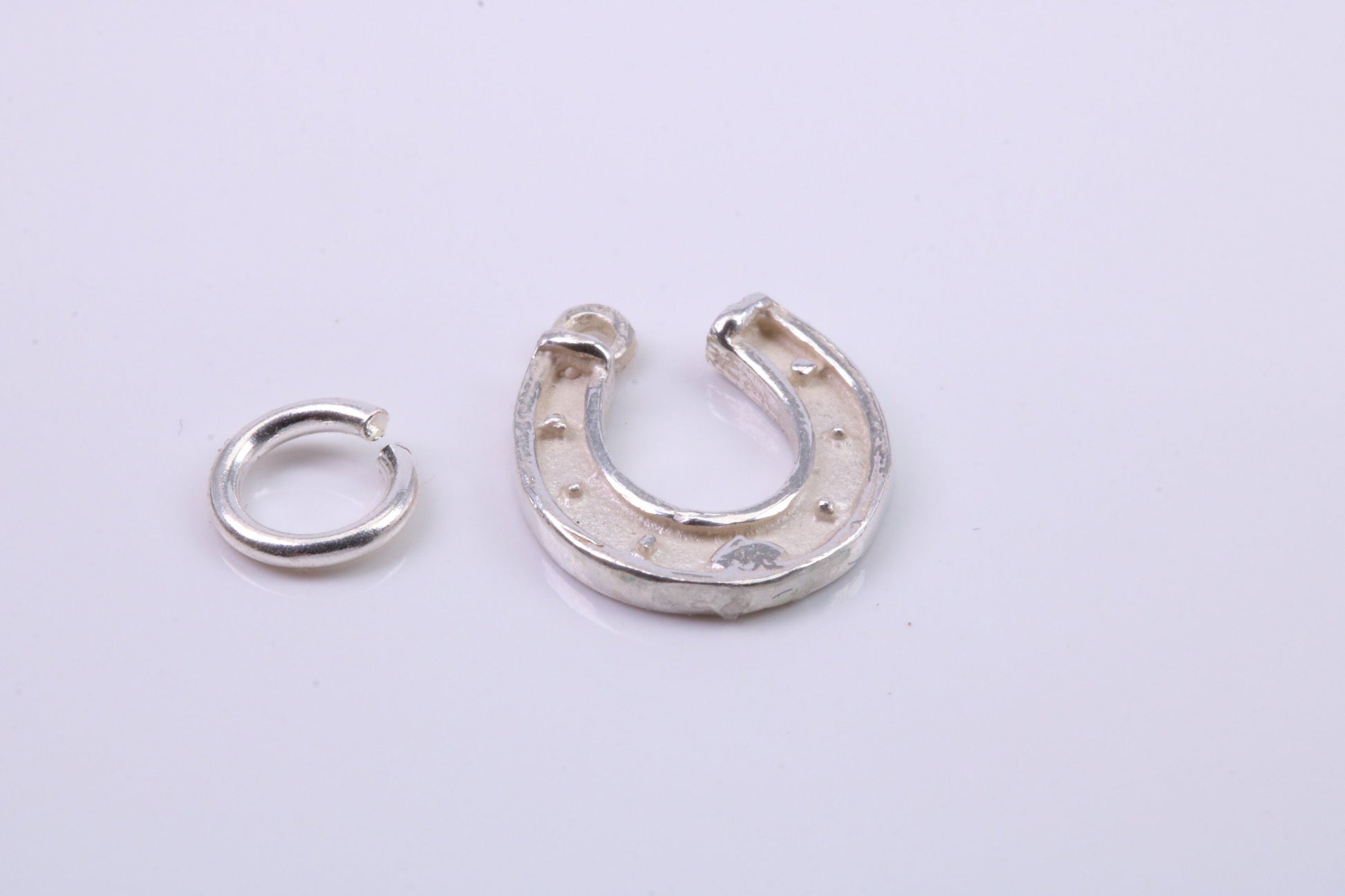 Good Luck Horse Shoe Charm, Traditional Charm, Made from Solid 925 Grade Sterling Silver, Complete with Attachment Link