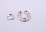 Good Luck Horse Shoe Charm, Made from Solid Cast Silver, Complete with Attachment Link
