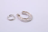 Good Luck Horse Shoe Charm, Made from Solid Cast Silver, Complete with Attachment Link
