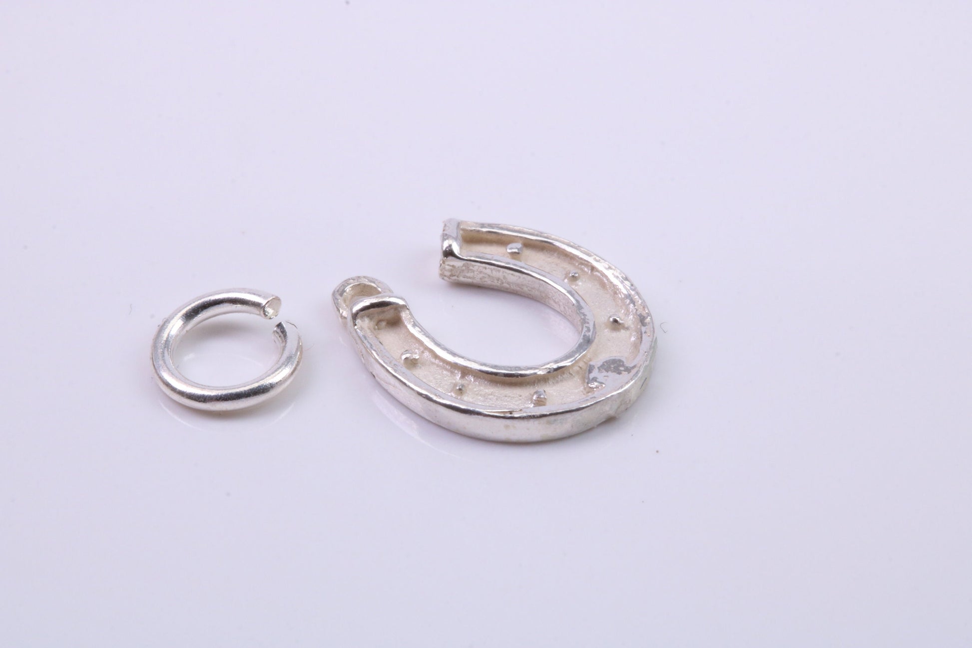 Good Luck Horse Shoe Charm, Traditional Charm, Made from Solid 925 Grade Sterling Silver, Complete with Attachment Link