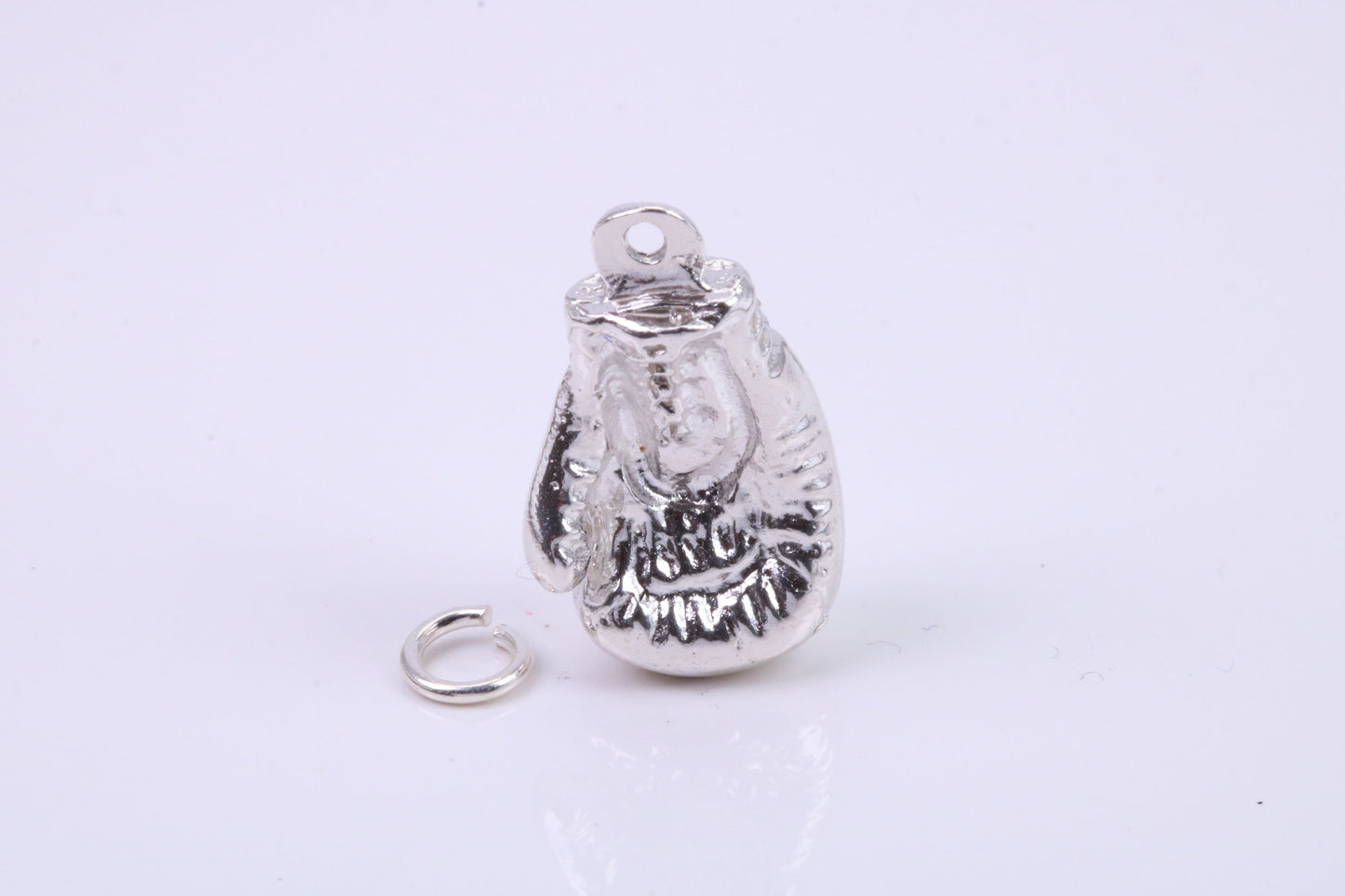 Heavy Boxing Glove Charm, Traditional Charm, Made from Solid 925 Grade Sterling Silver, Complete with Attachment Link