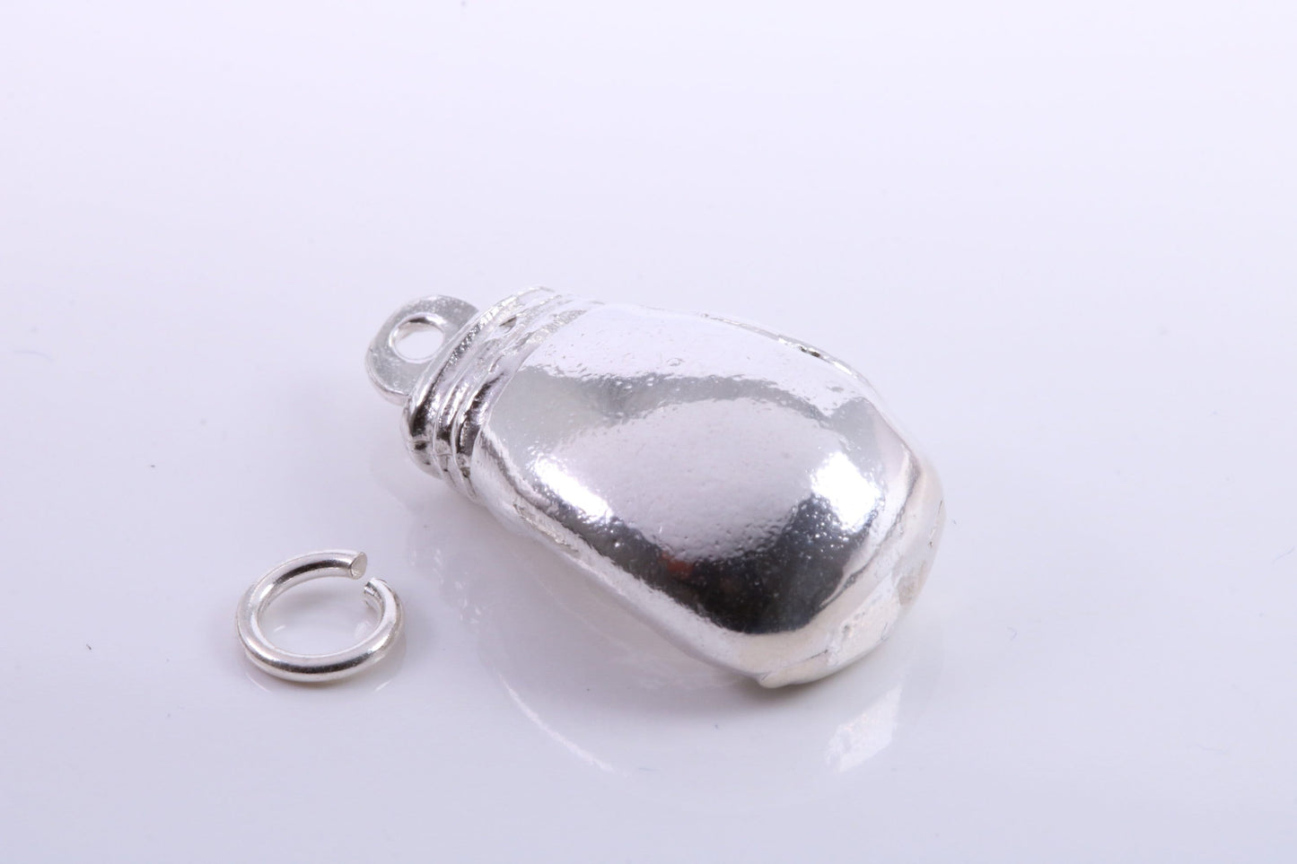 Heavy Boxing Glove Charm, Traditional Charm, Made from Solid 925 Grade Sterling Silver, Complete with Attachment Link