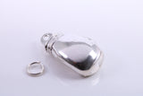 Heavy Boxing Glove Charm, Traditional Charm, Made from Solid 925 Grade Sterling Silver, Complete with Attachment Link
