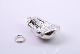 Heavy Boxing Glove Charm, Traditional Charm, Made from Solid 925 Grade Sterling Silver, Complete with Attachment Link