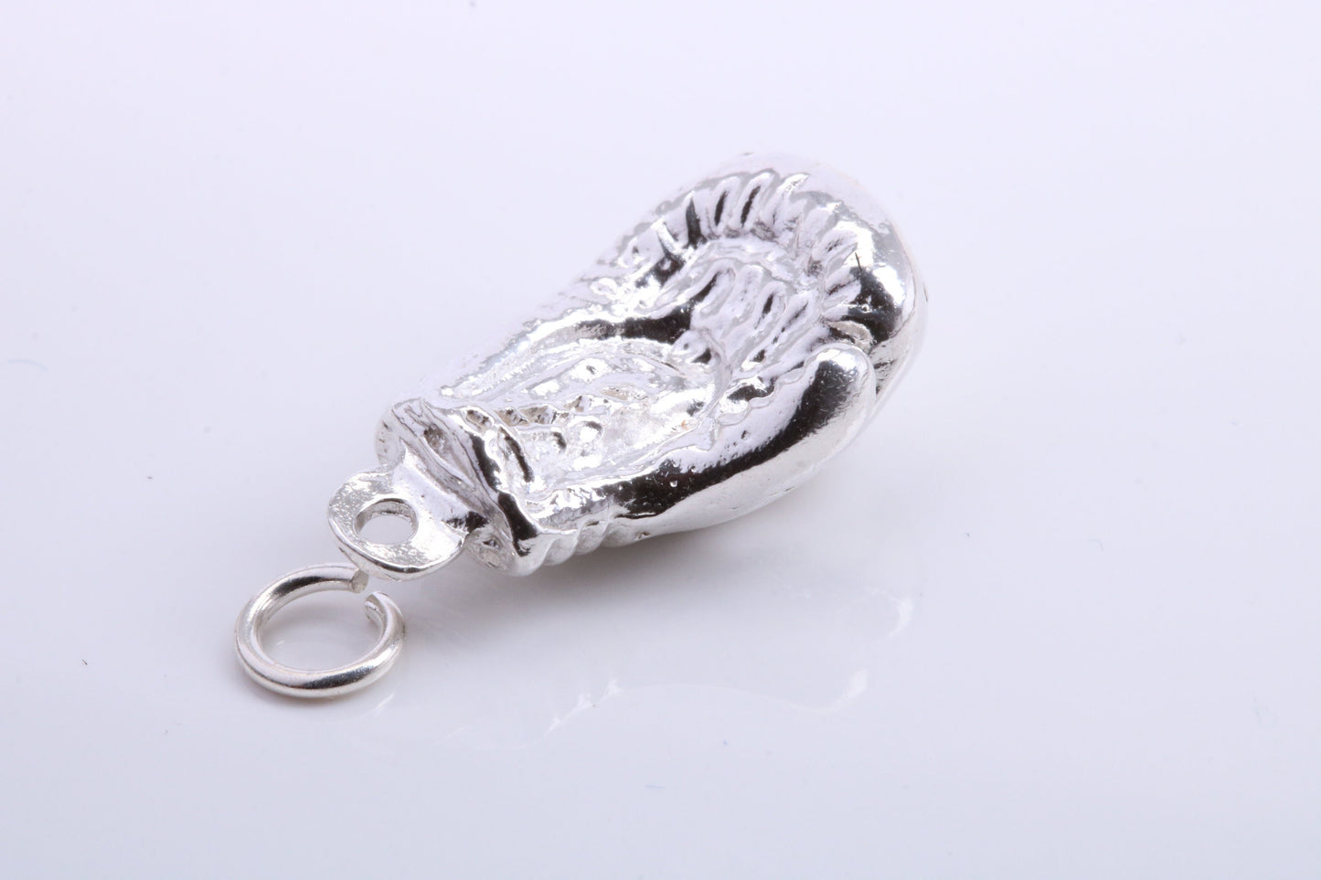 Heavy Boxing Glove Charm, Traditional Charm, Made from Solid 925 Grade Sterling Silver, Complete with Attachment Link