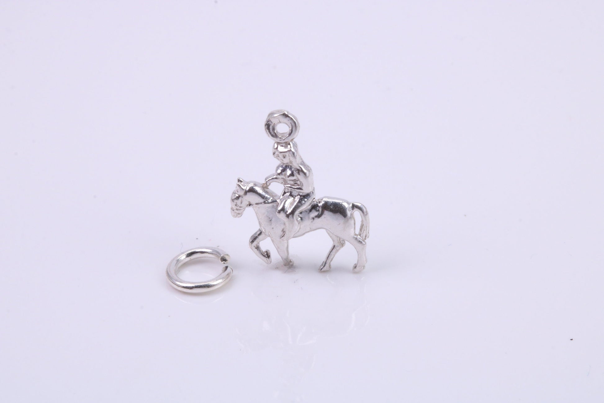 Lady Godiva Charm, Traditional Charm, Made from Solid 925 Grade Sterling Silver, Complete with Attachment Link