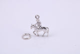 Lady Godiva Charm, Traditional Charm, Made from Solid 925 Grade Sterling Silver, Complete with Attachment Link