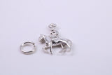 Lady Godiva Charm, Traditional Charm, Made from Solid 925 Grade Sterling Silver, Complete with Attachment Link