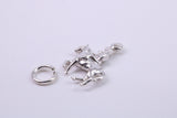 Lady Godiva Charm, Traditional Charm, Made from Solid 925 Grade Sterling Silver, Complete with Attachment Link
