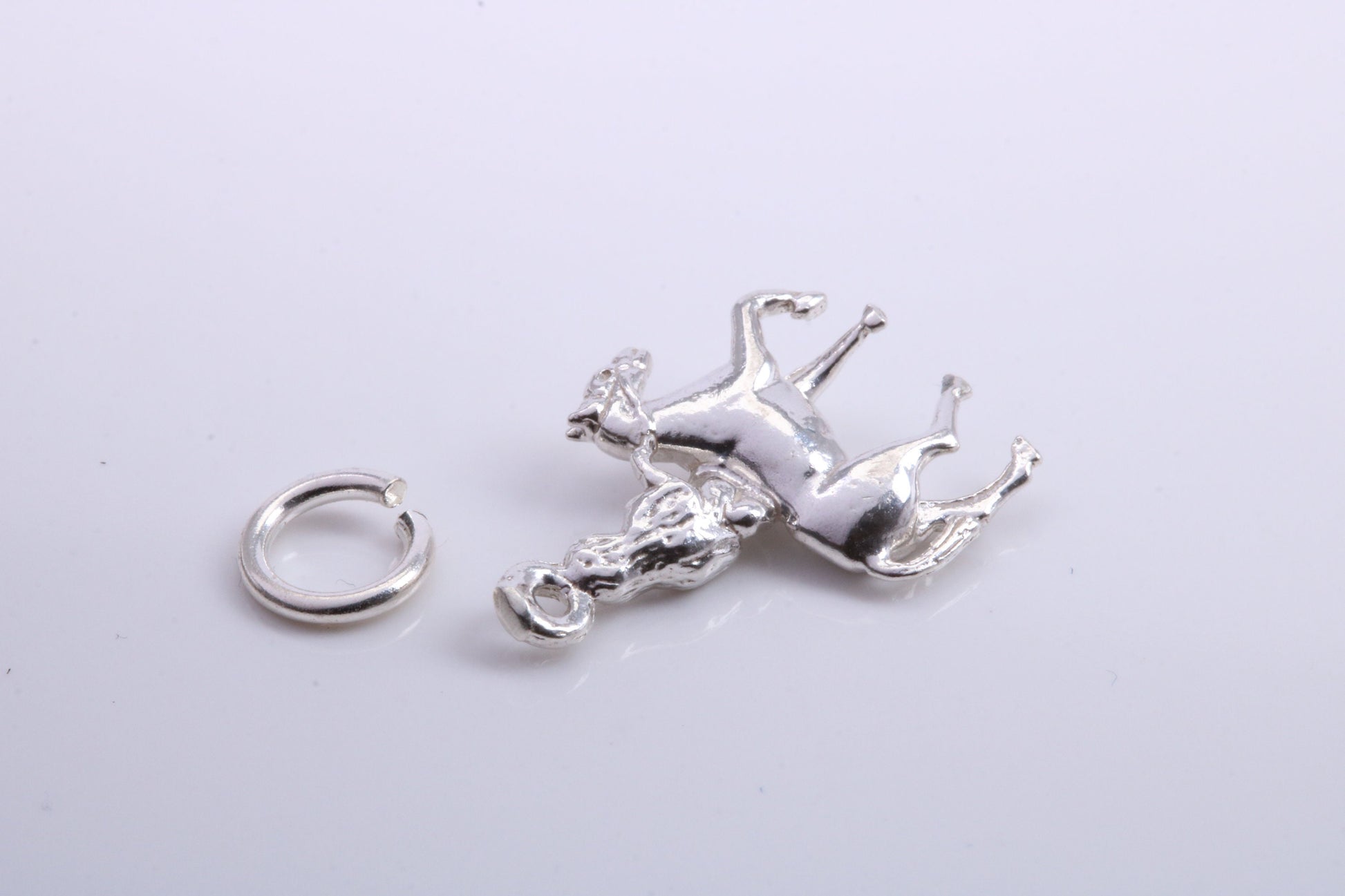 Lady Godiva Charm, Traditional Charm, Made from Solid 925 Grade Sterling Silver, Complete with Attachment Link