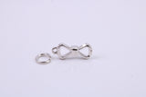 Bow Tie Charm, Made from Solid Cast Sterling Silver, Complete with Attachment Link