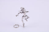 Court Jester Charm, Traditional Charm, Made from Solid 925 Grade Sterling Silver, Complete with Attachment Link