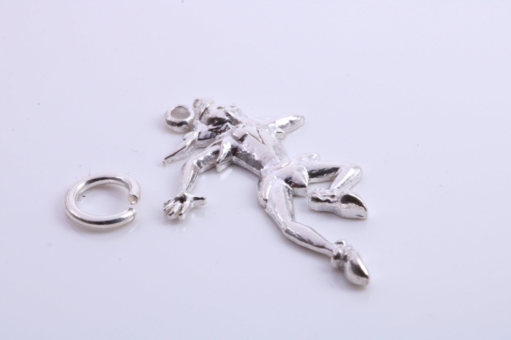 Court Jester Charm, Traditional Charm, Made from Solid 925 Grade Sterling Silver, Complete with Attachment Link