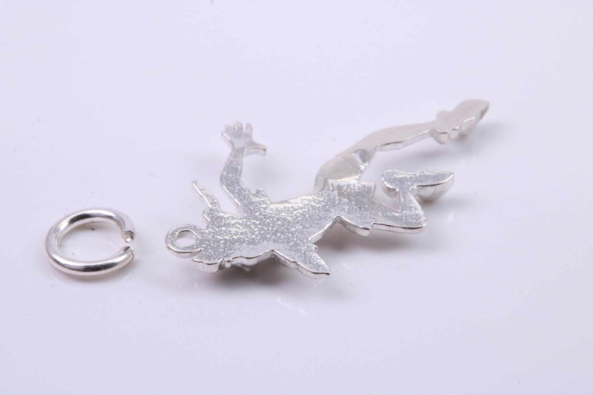 Court Jester Charm, Traditional Charm, Made from Solid 925 Grade Sterling Silver, Complete with Attachment Link