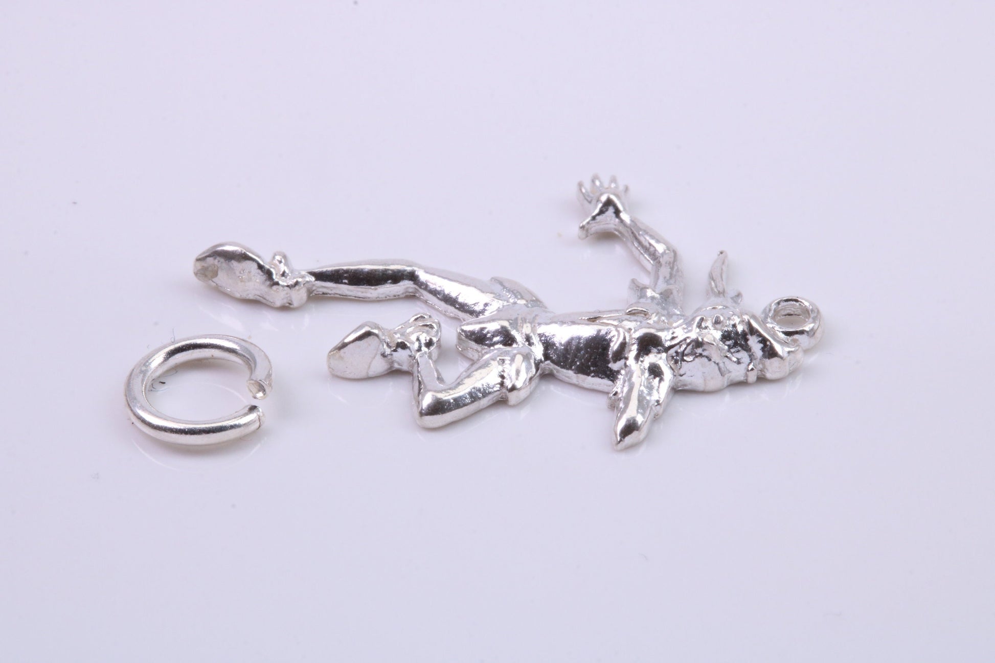 Court Jester Charm, Traditional Charm, Made from Solid 925 Grade Sterling Silver, Complete with Attachment Link