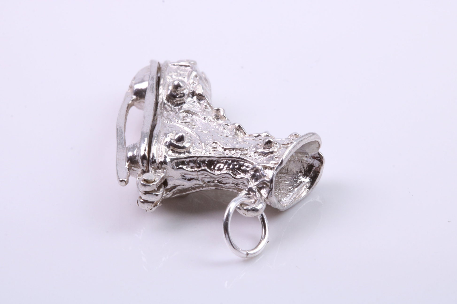 Large Ski Boot Charm, Traditional Charm, Made from Solid 925 Grade Sterling Silver, Complete with Attachment Link