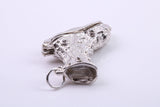 Large Ski Boot Charm, Traditional Charm, Made from Solid Cast Silver, Complete with Attachment Link