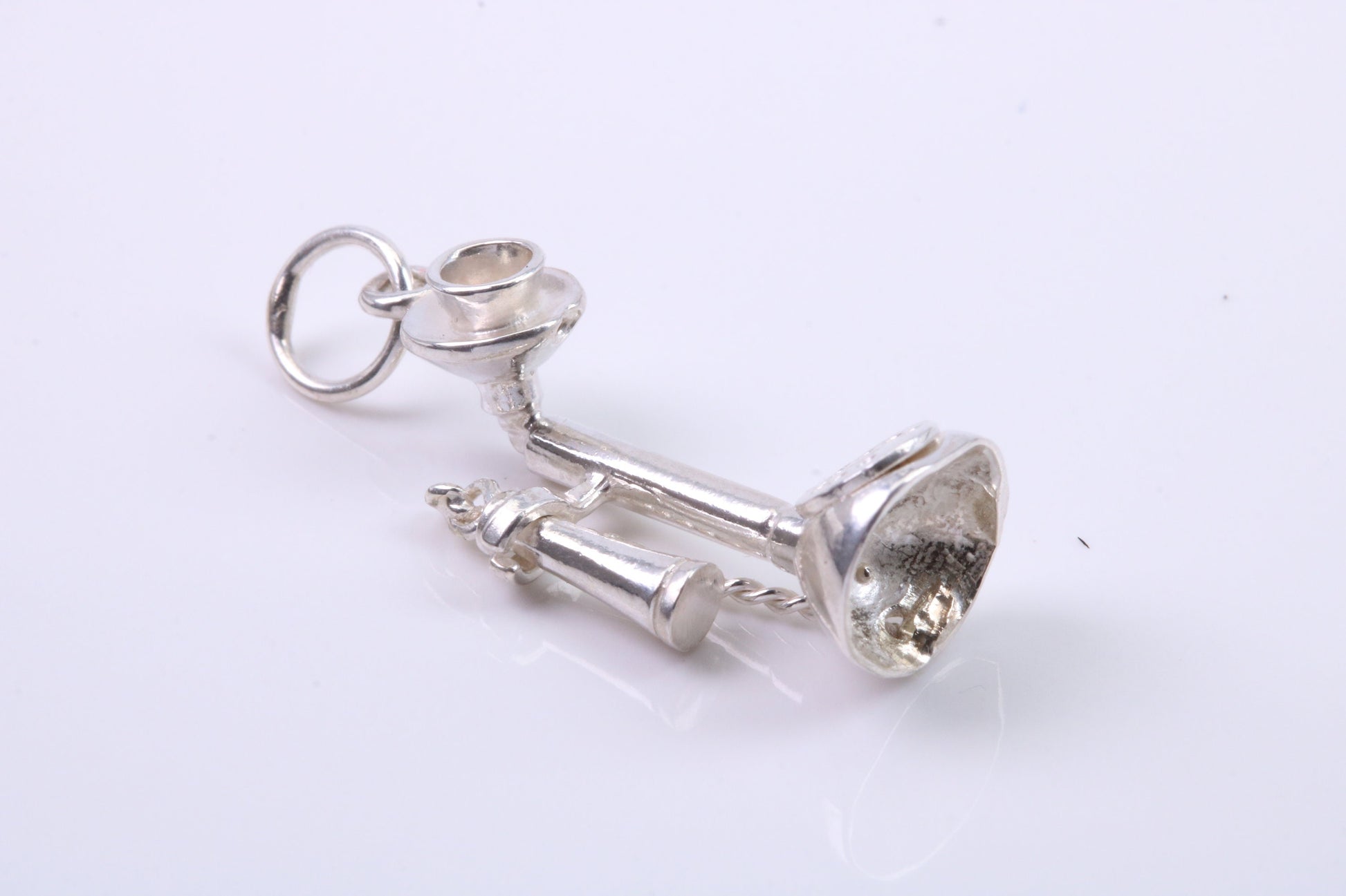 Vintage Phone Charm, Traditional Charm, Made from Solid 925 Grade Sterling Silver, Complete with Attachment Link