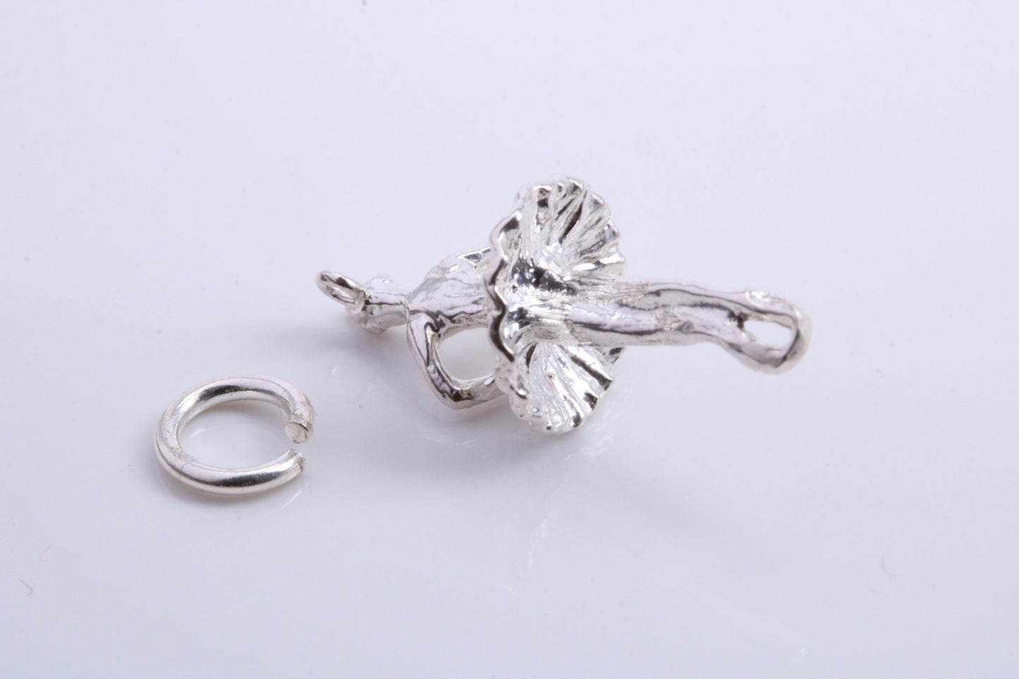 Ballerina Charm, Traditional Charm, Made from Solid 925 Grade Sterling Silver, Complete with Attachment Link