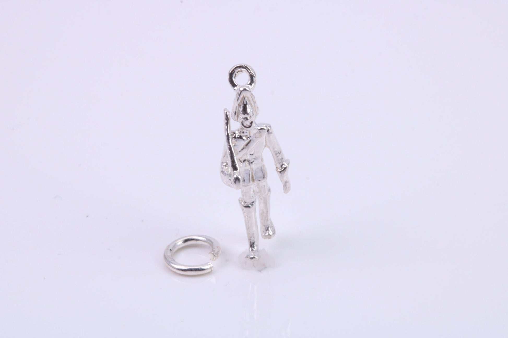 Royal Guard Charm, Traditional Charm, Made from Solid 925 Grade Sterling Silver, Complete with Attachment Link