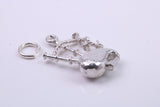 Bagpipe Charm, Traditional Charm, Made from Solid 925 Grade Sterling Silver, Complete with Attachment Link