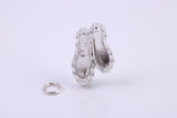 Ballerina Slippers Charm, Traditional Charm, Made from Solid Cast Silver, Complete with Attachment Link