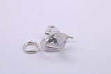 Ballerina Charm, Traditional Charm, Made from Solid 925 Grade Sterling Silver, Complete with Attachment Link