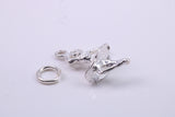 Ballerina Charm, Traditional Charm, Made from Solid 925 Grade Sterling Silver, Complete with Attachment Link