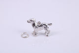 Pointer Dog Charm, Traditional Charm, Made from Solid 925 Grade Sterling Silver, Complete with Attachment Link