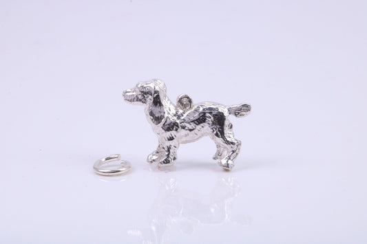 Pointer Dog Charm, Traditional Charm, Made from Solid 925 Grade Sterling Silver, Complete with Attachment Link