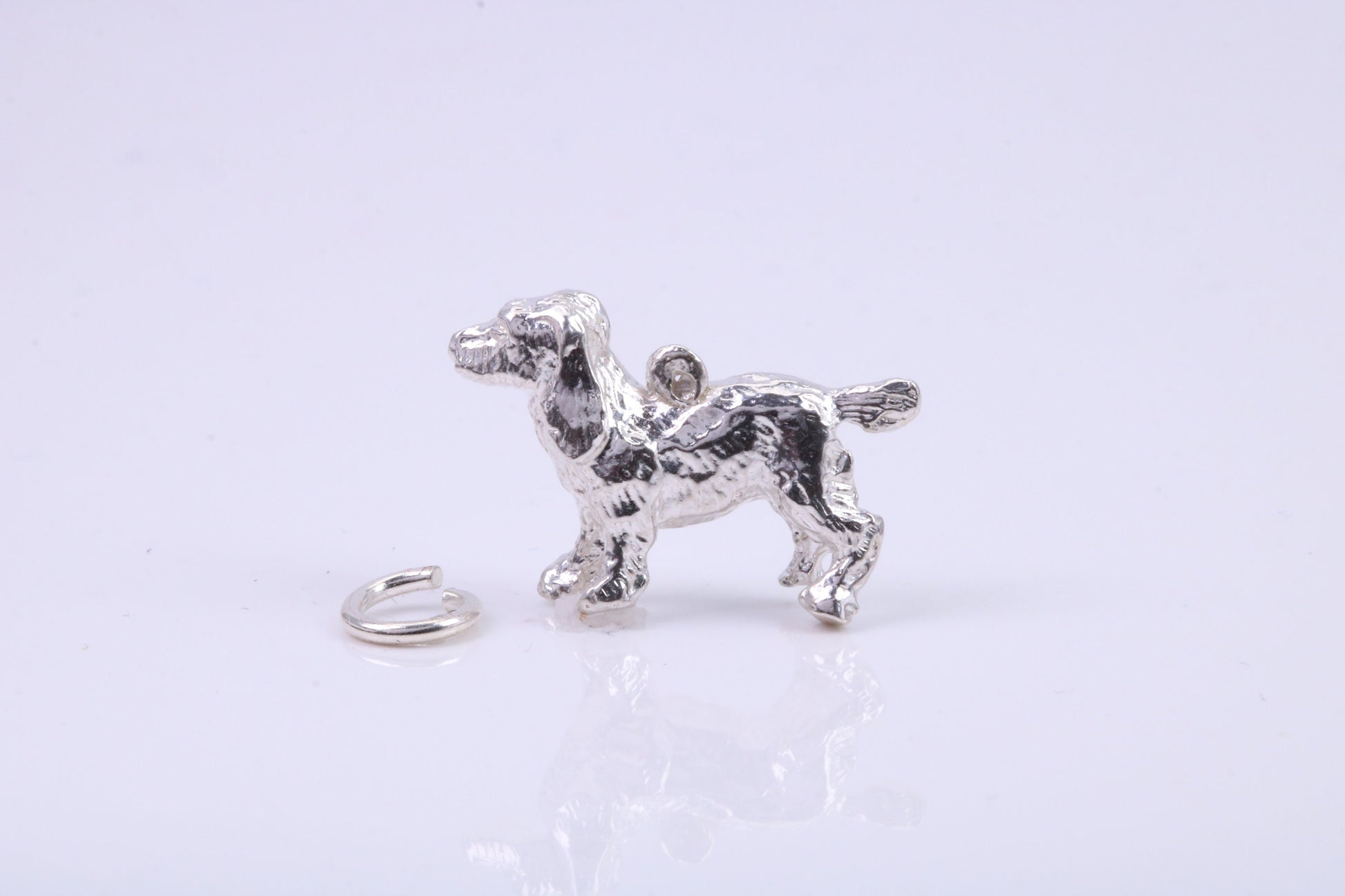 Pointer Dog Charm, Traditional Charm, Made from Solid 925 Grade Sterling Silver, Complete with Attachment Link