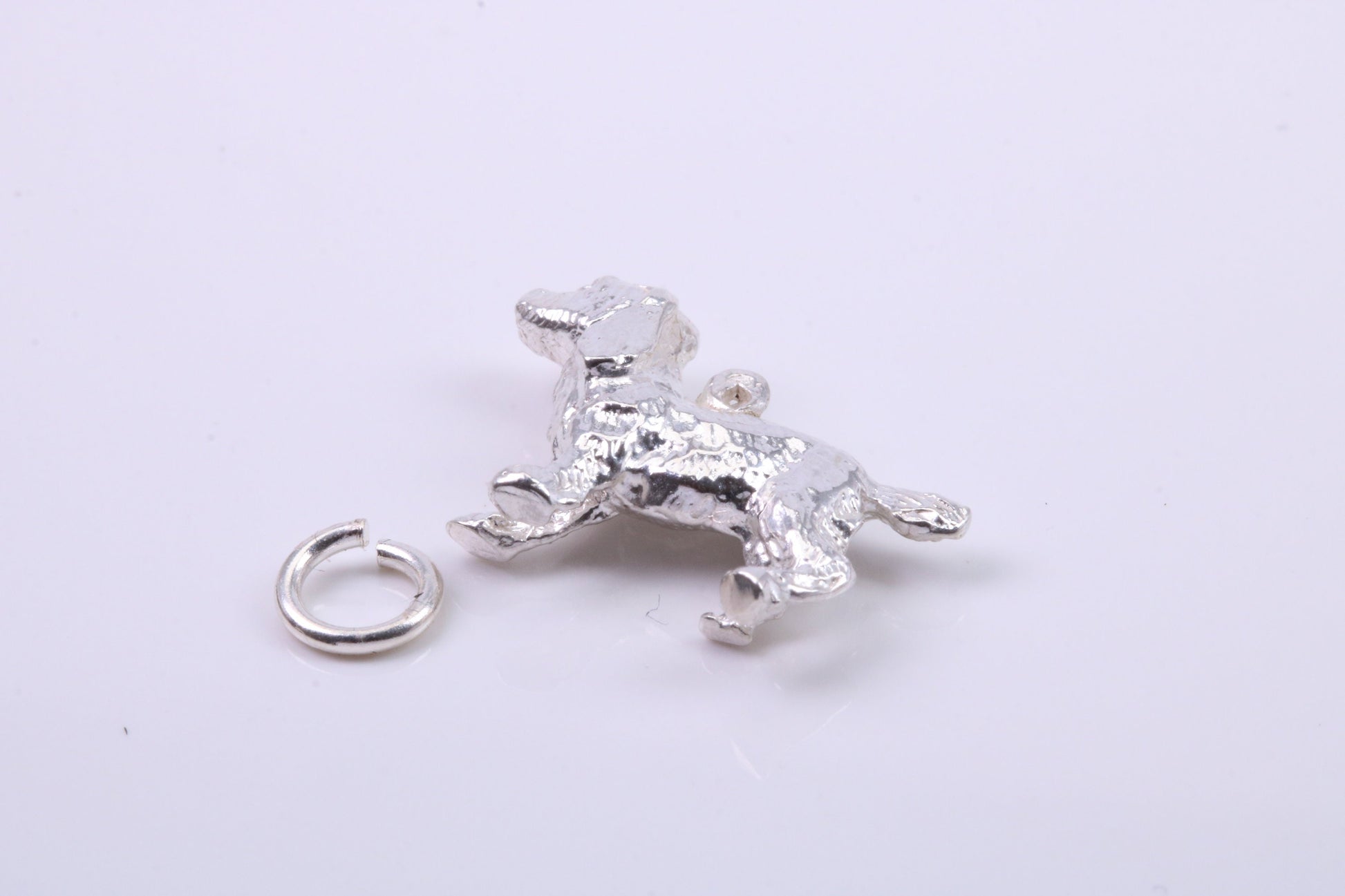 Pointer Dog Charm, Traditional Charm, Made from Solid 925 Grade Sterling Silver, Complete with Attachment Link