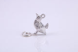 Game Bird Charm, Traditional Charm, Made from Solid 925 Grade Sterling Silver, Complete with Attachment Link