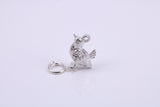 Game Bird Charm, Traditional Charm, Made from Solid 925 Grade Sterling Silver, Complete with Attachment Link