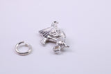 Game Bird Charm, Traditional Charm, Made from Solid 925 Grade Sterling Silver, Complete with Attachment Link