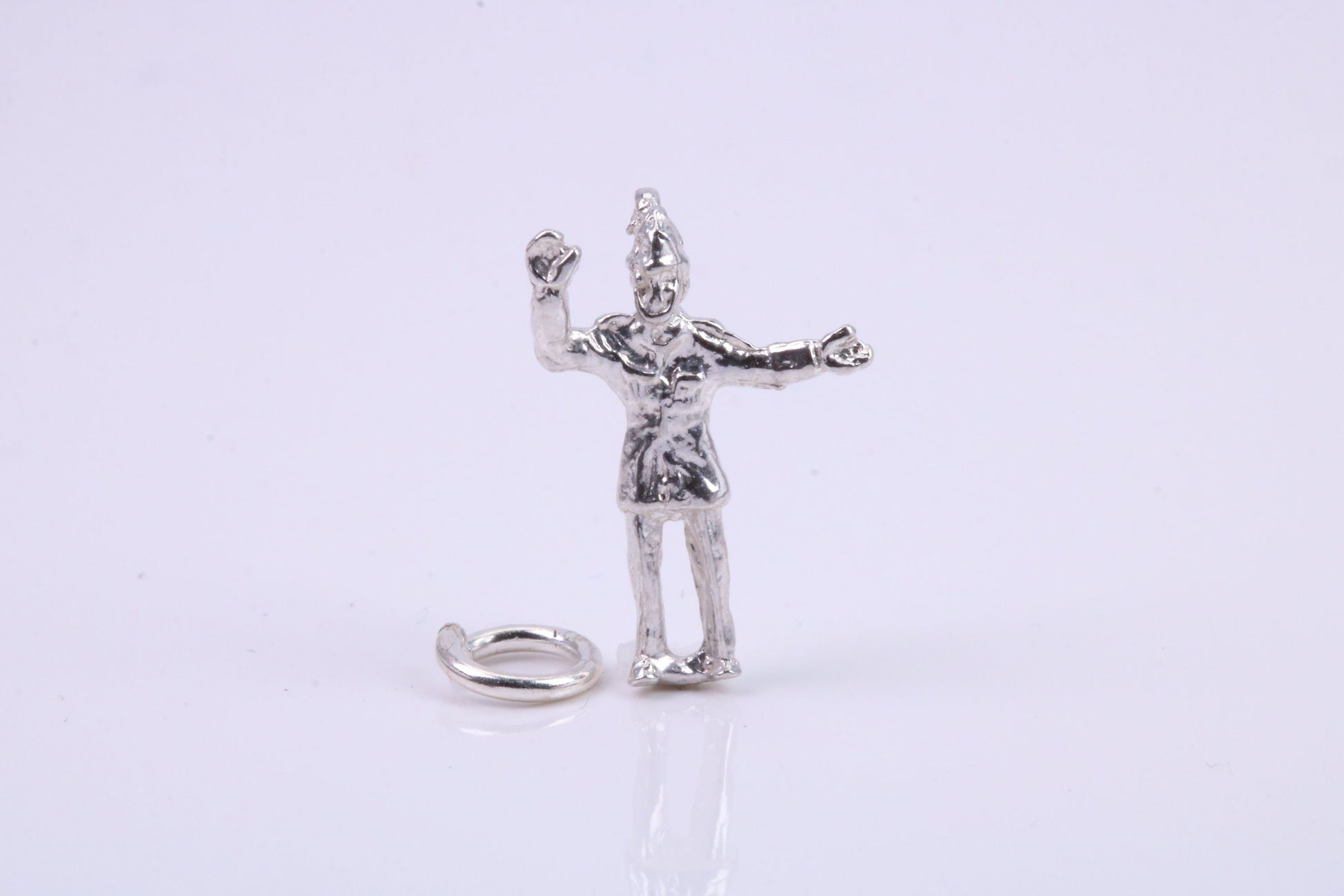 Traffic Officer Charm, Traditional Charm, Made from Solid 925 Grade Sterling Silver, Complete with Attachment Link